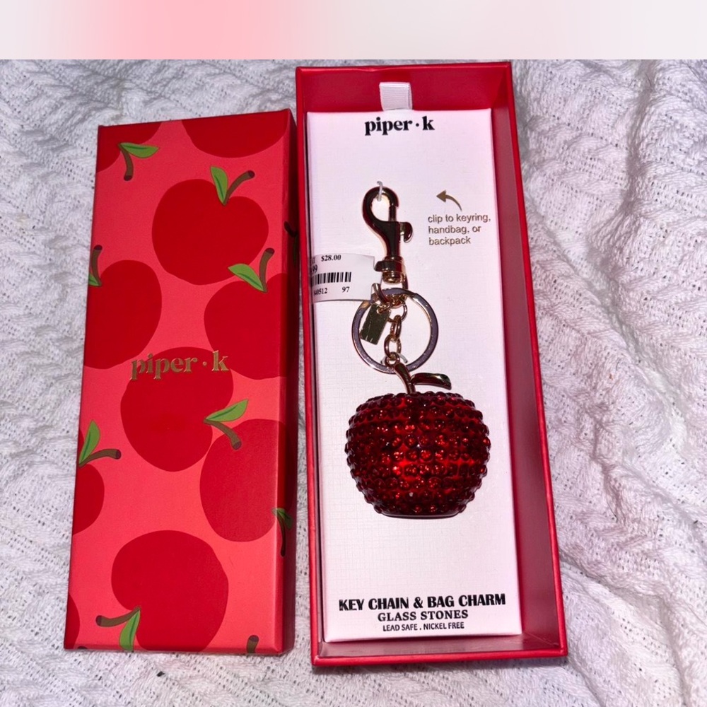 Piper K Red Apple Key Chain and Bag Charm